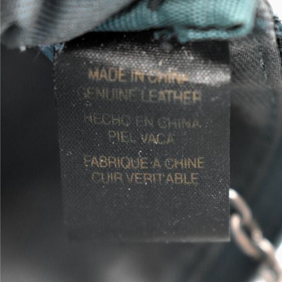 Fossil ID card holder wallet coin purse zip pouch keychain blue floral leather - Picture 6 of 6